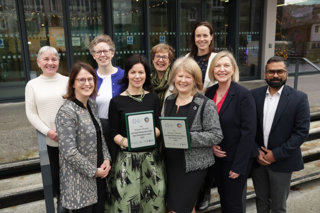 Back L-R:
Anne Mooney, Patients for Patient Safety Ireland; Kate O'Flaherty, Dept. of Health Ireland; Prof Bryony Dean Franklin, University College London; Ciara Kirke, HSE Medication Safety Programme Clinical Lead.

Front L to R: Dr Caitriona Cahir, RCSI University of Medicine and Health Sciences; Angela Carrington, Transforming Medication Safety in Northern Ireland; Niamh O'Hanlon, Irish Medication Safety Network; Prof Cathy Harrison, Dept. of Health NI; Dr Nikhil Prakash Gupta, World Health Organization